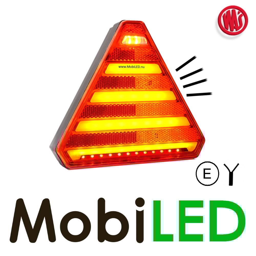 WAS Rear light 4 functions, reflector, license plate Left E-mark