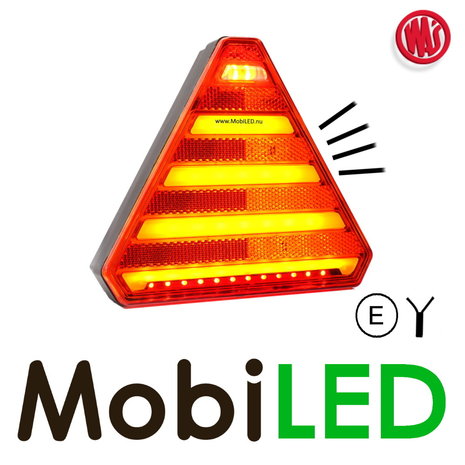 WAS Rear light 4 functions, reflector, license plate Left E-mark