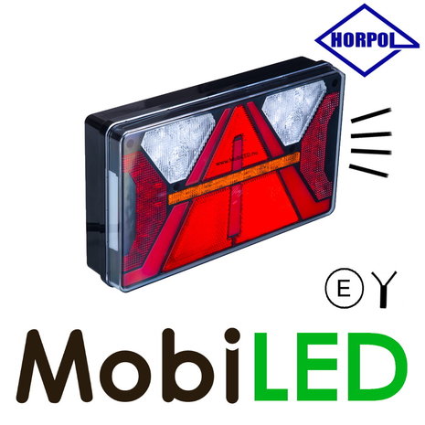 HORPOL Rear light with 5 functions, license plate light and reflector Left E-mark