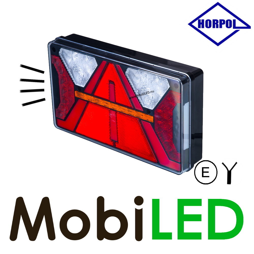 HORPOL Rear light with 5 functions, license plate light and reflector Right E-mark