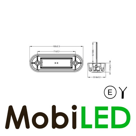 Contour verlichting rood platte montage 12-24 volt E-keur 2 stuks