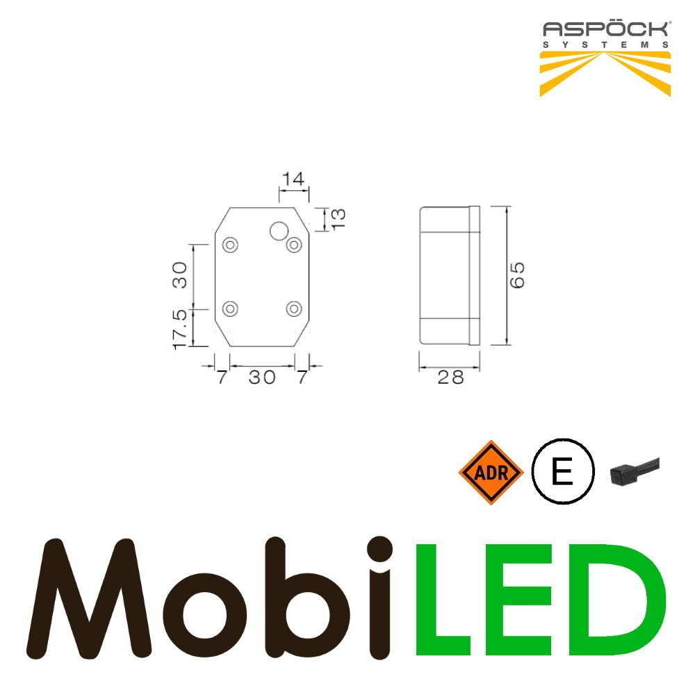 Aspöck Aspöck marquage latéral bloc blanc - rouge