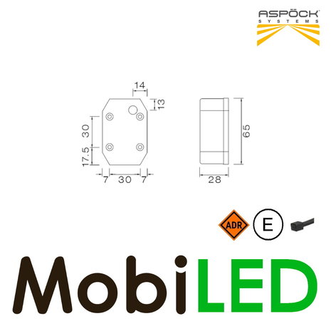 Aspöck Aspöck marquage latéral bloc blanc - rouge