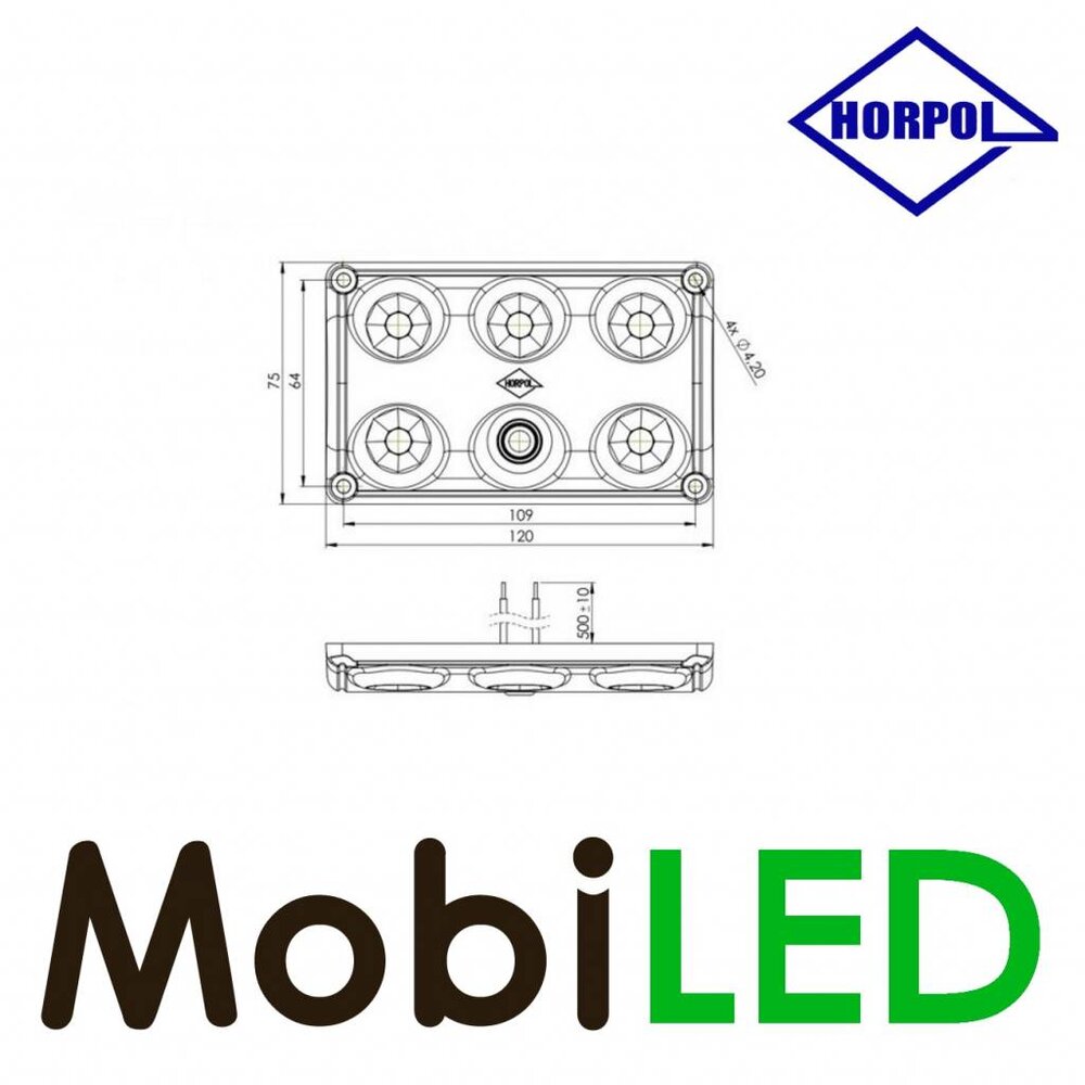 HORPOL Éclairage intérieur rouge/blanc avec interrupteur 12-24 volts HORPOL Éclairage intérieur rouge/blanc avec interrupteur 12-24 volts