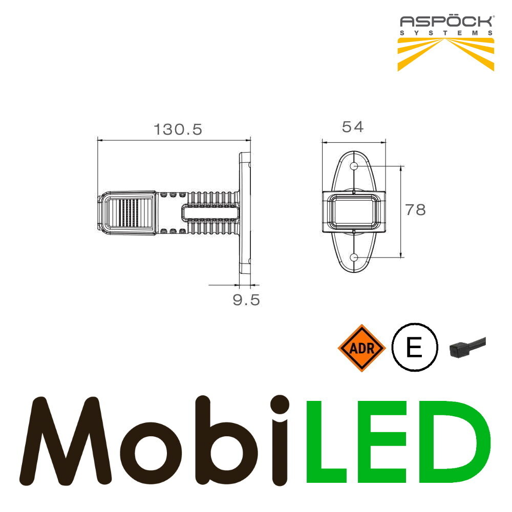 Aspöck Superpoint IV recht model Rechts E-keur rood/amber/wit 12-24 volt