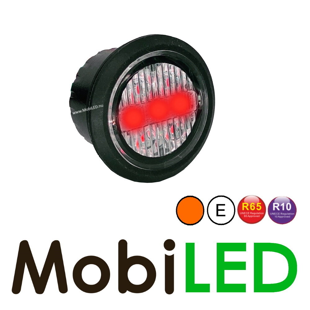 Inbouw flitser met positielicht amber/rood E-keur Inbouw flitser met positielicht amber/rood E-keur