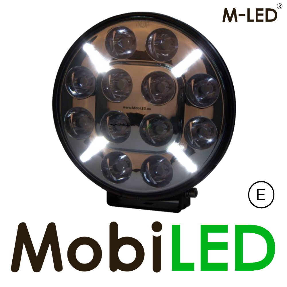 M-LED M-LED Projecteur 120W 9" Noir avec DRL E-marque M-LED M-LED Projecteur 120W 9" Noir avec DRL E-marque