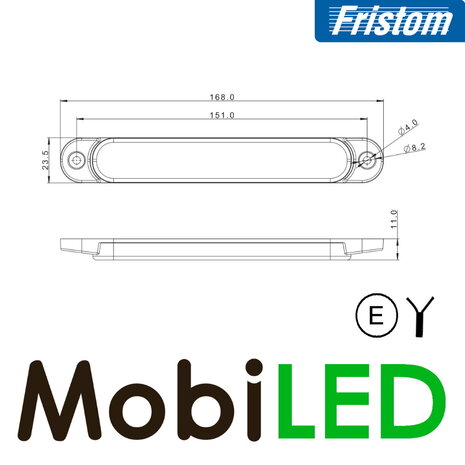 Fristom Fristom zijmarkering langwerpig midden amber Fristom Fristom zijmarkering langwerpig midden amber
