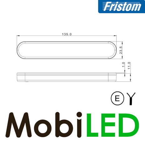 Fristom Fristom  zijmarkering  langwerpig midden wit tape Fristom Fristom  zijmarkering  langwerpig midden wit tape