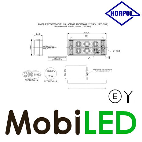 HORPOL Horpol Fog light bottom mouting E-mark