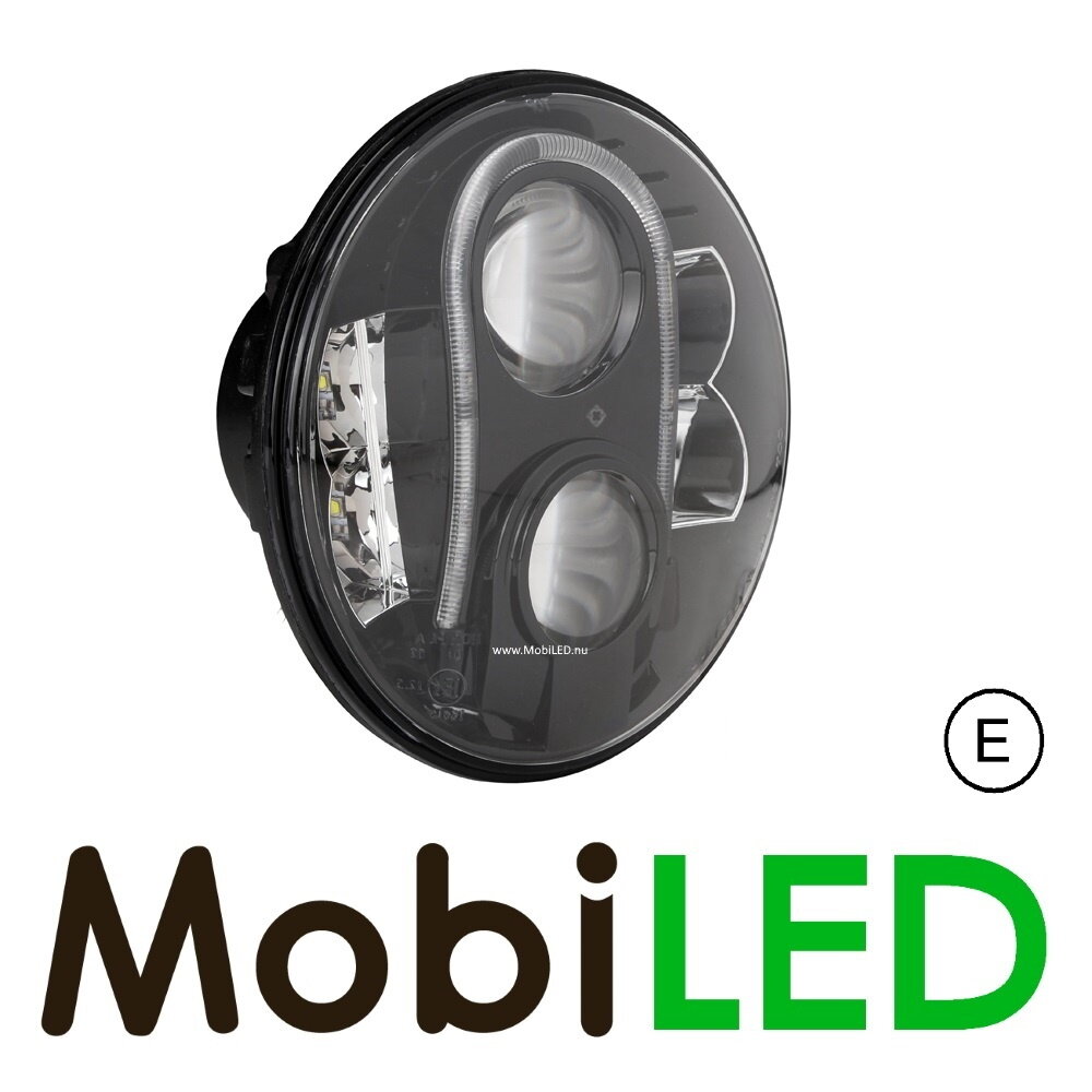 Headlight round 7 inch Black E-mark Headlight round 7 inch Black E-mark