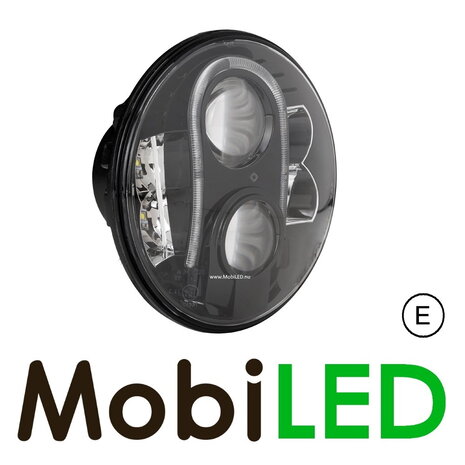 Headlight round 7 inch Black E-mark Headlight round 7 inch Black E-mark