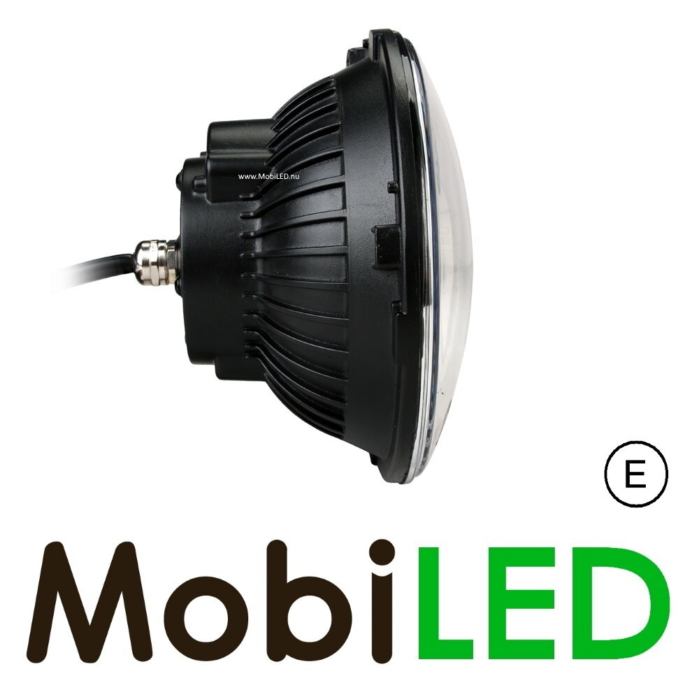 Headlight round 7 inch Black E-mark Headlight round 7 inch Black E-mark