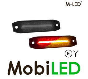 M-LED Bicolore rouge/ambre lentille dark