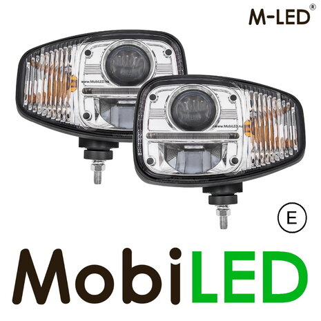M-LED M-LED Set headlights with DRL and turn signal right E-mark