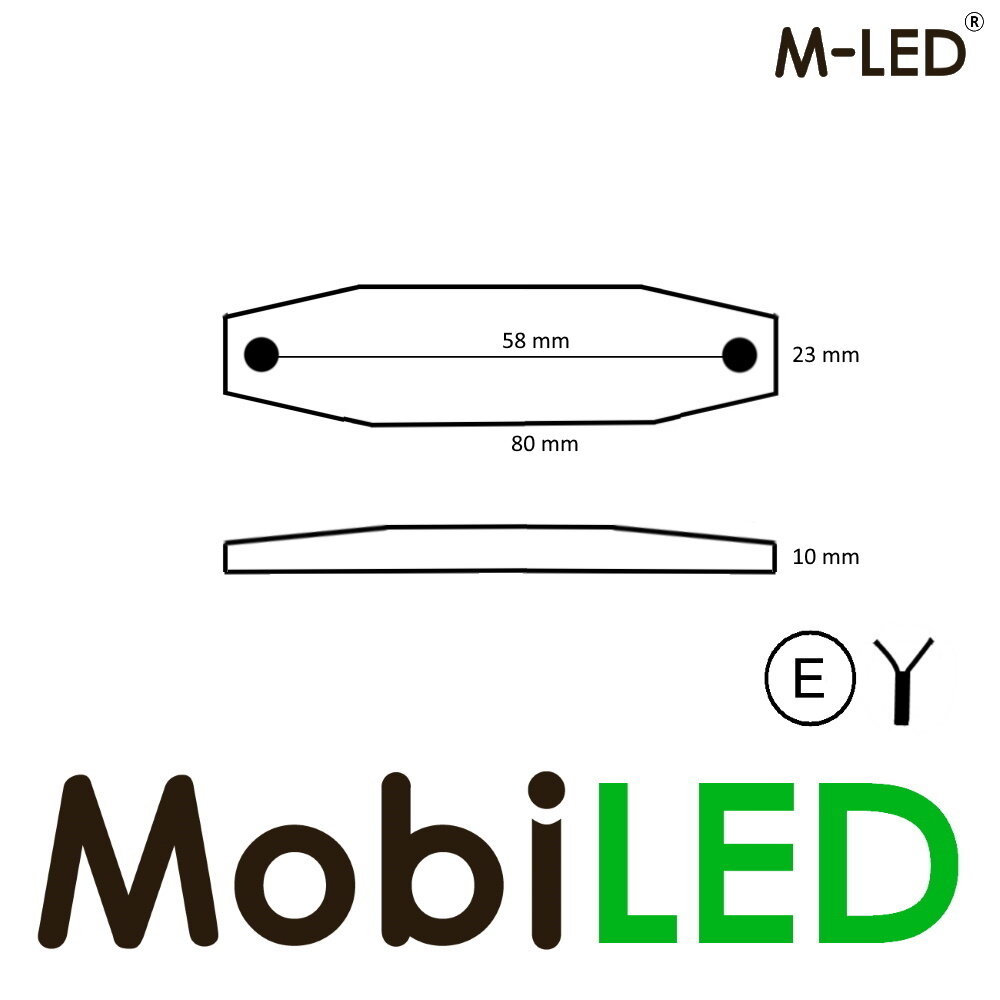 M-LED M-LED Couleur bicolore blanc/rouge aspect sombre petit E-marque M-LED M-LED Couleur bicolore blanc/rouge aspect sombre petit E-marque