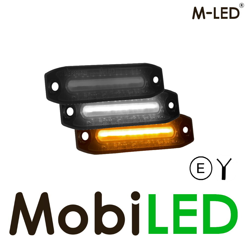 M-LED M-LED Dual color Wit - Amber dark look klein E-keur M-LED M-LED Dual color Wit - Amber dark look klein E-keur