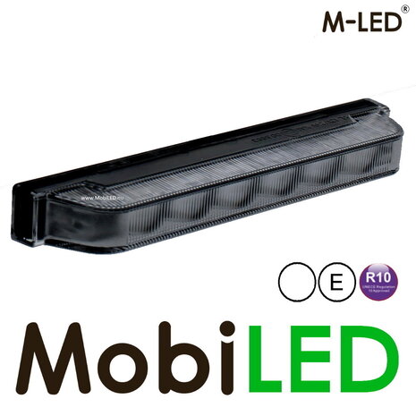 M-LED M-LED Ultra narrow flasher white Dark look 6 LEDs E-mark