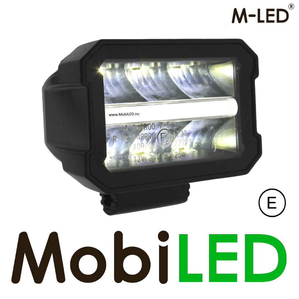 M-LED M-LED Projecteur large avec feu de position blanc E-marque M-LED M-LED Projecteur large avec feu de position blanc E-marque