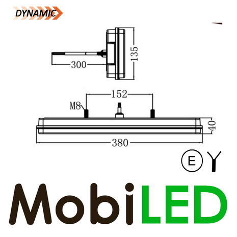 Rear light with 5 functions and reflector Left E-mark