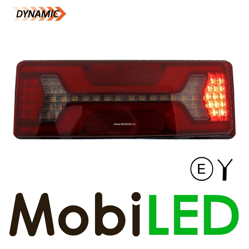 Rear light with 5 functions and reflector Right triangle E-mark