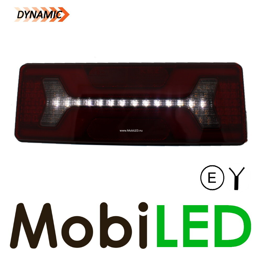 Rear light with 5 functions and reflector Right triangle E-mark