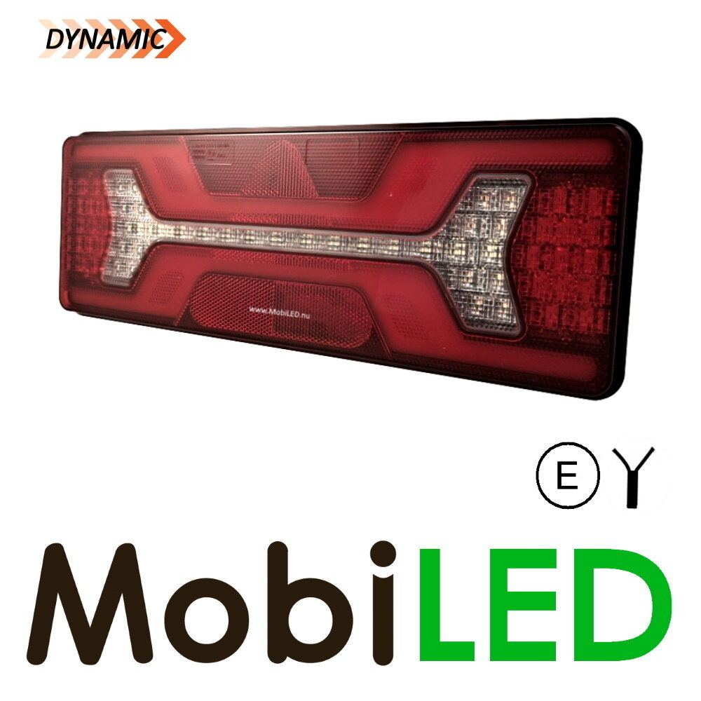 Rear light with 5 functions and reflector Right triangle E-mark