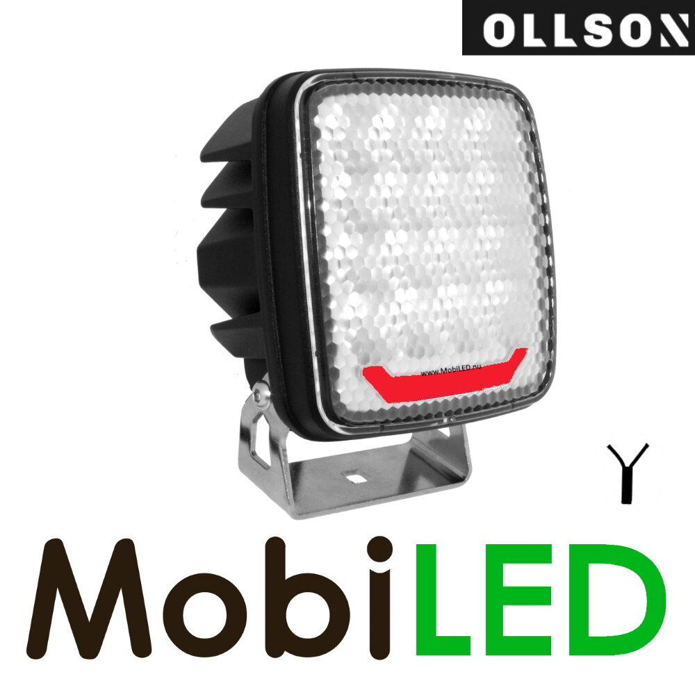 Ollson Lampe de travail 80W carrée avec feu de position rouge Ollson Lampe de travail 80W carrée avec feu de position rouge