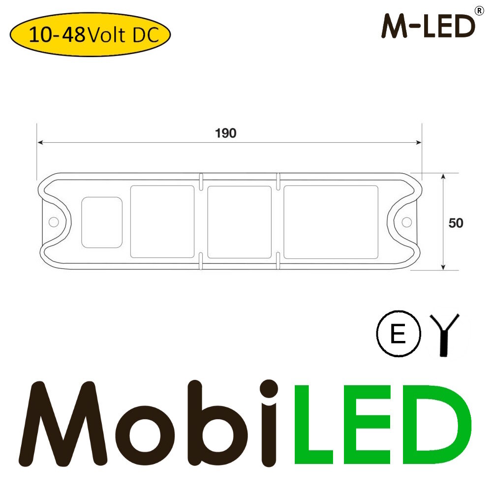 M-LED Heftruck achterlicht 10-48 volt 4 functies E-keur M-LED Heftruck achterlicht 10-48 volt 4 functies E-keur
