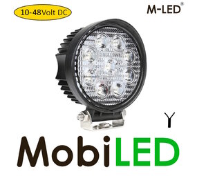 M-LED M-LED Lampe de travail pour chariot élévateur 10-48V 27W ronde M-LED M-LED Lampe de travail pour chariot élévateur 10-48V 27W ronde