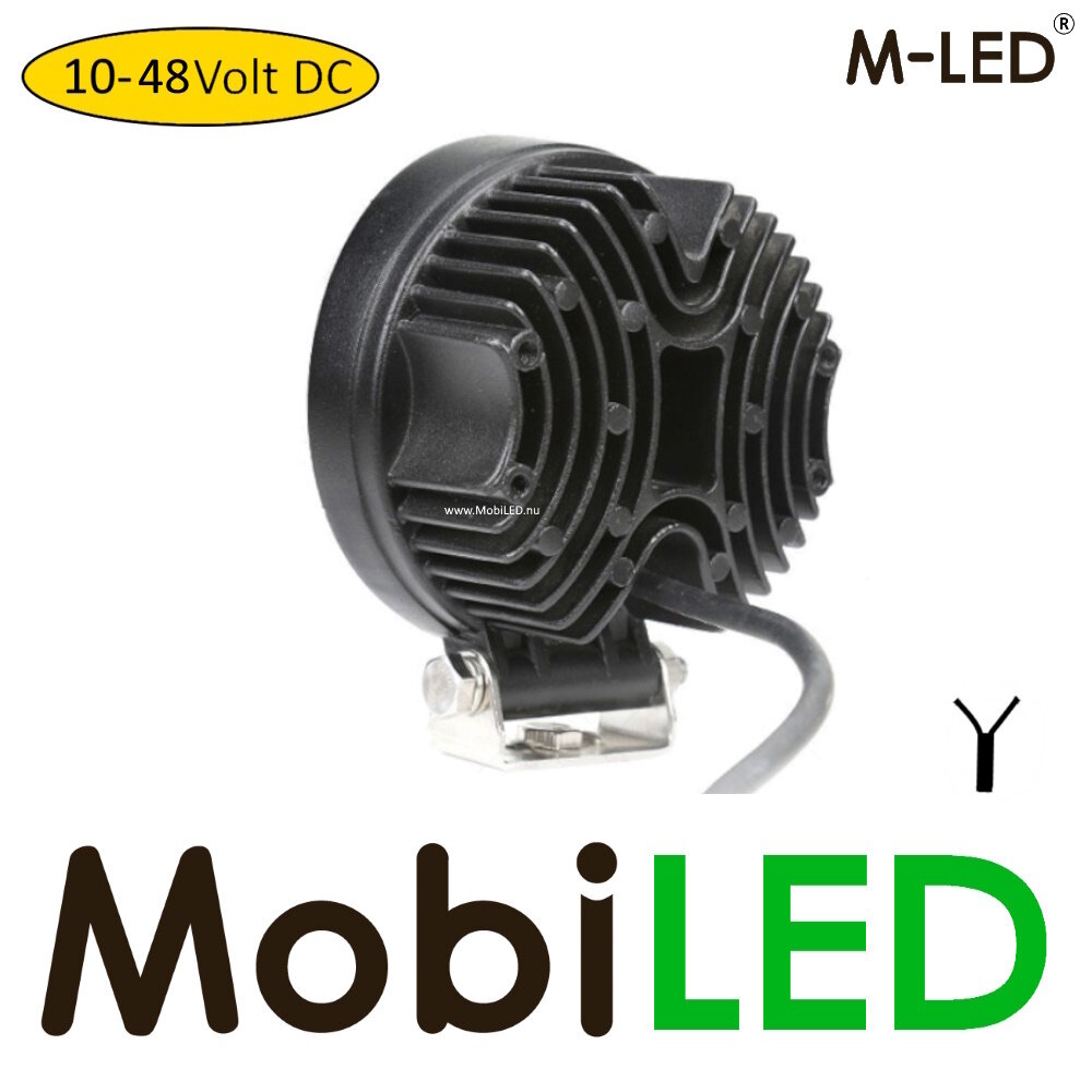 M-LED M-LED Lampe de travail pour chariot élévateur 10-48V 27W ronde M-LED M-LED Lampe de travail pour chariot élévateur 10-48V 27W ronde
