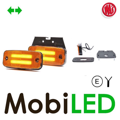 WAS Side marker double stripe direction indicator amber E-mark WAS Side marker double stripe direction indicator amber E-mark