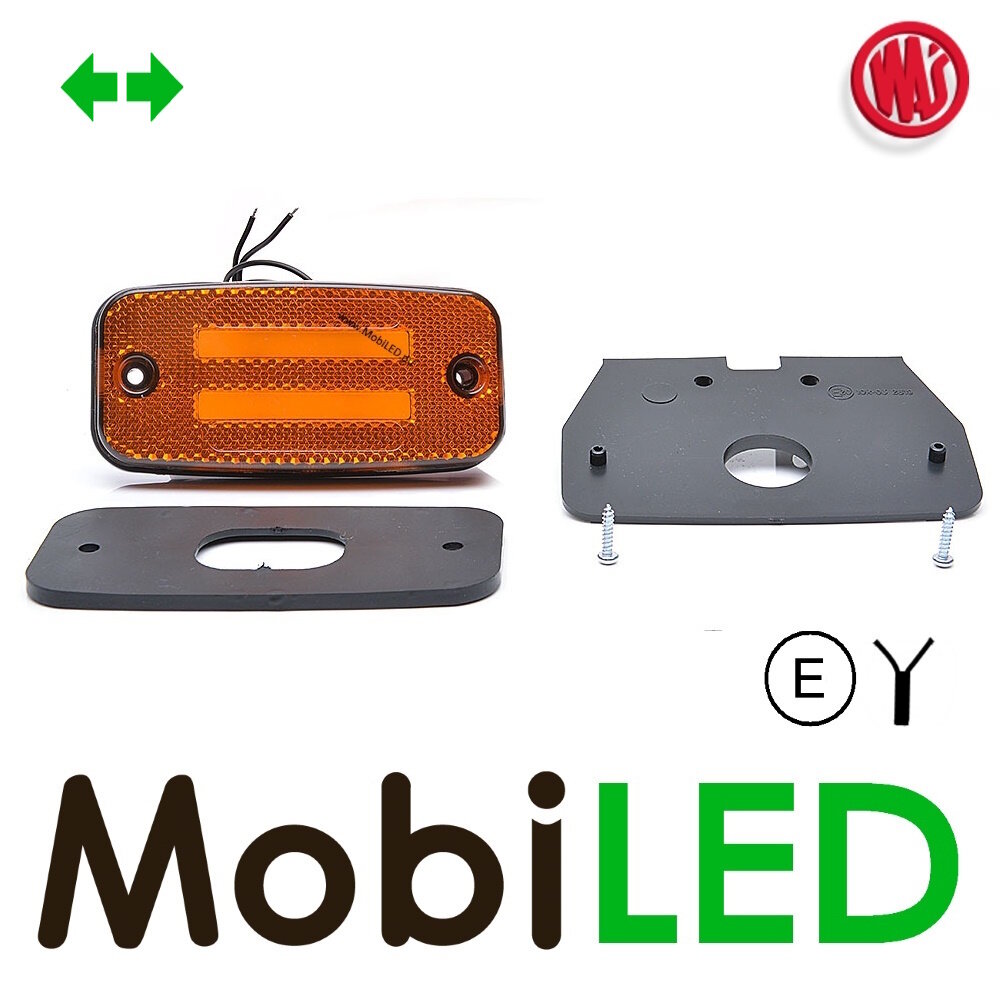 WAS Side marker double stripe direction indicator amber E-mark WAS Side marker double stripe direction indicator amber E-mark