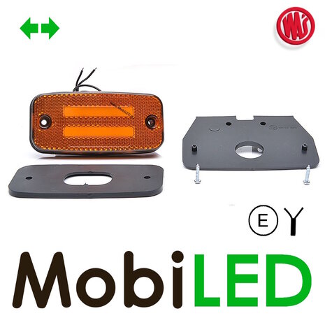 WAS Side marker double stripe direction indicator amber E-mark WAS Side marker double stripe direction indicator amber E-mark