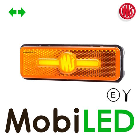 WAS WAS Side marking stripe amber with turn signal NEON look E-mark