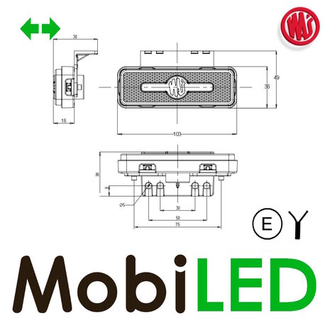 WAS Zijmarkering streep "NEON" look richtingaanwijzer WAS Zijmarkering streep "NEON" look richtingaanwijzer
