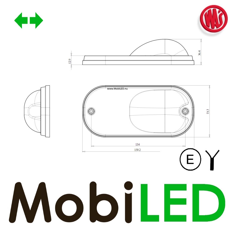WAS WAS Side marking amber with cat 6 turn signal E-mark WAS WAS Side marking amber with cat 6 turn signal E-mark
