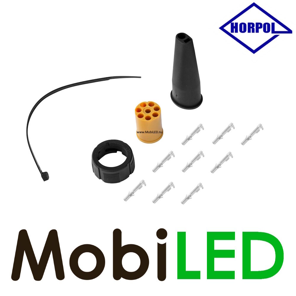 HORPOL 8 pins bajonet connector geel HORPOL 8 pins bajonet connector geel