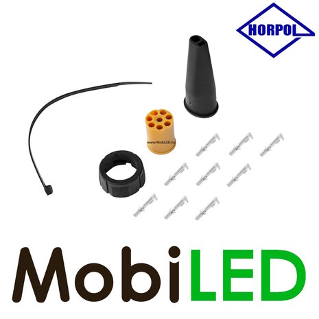 HORPOL 8 pins bajonet connector geel HORPOL 8 pins bajonet connector geel