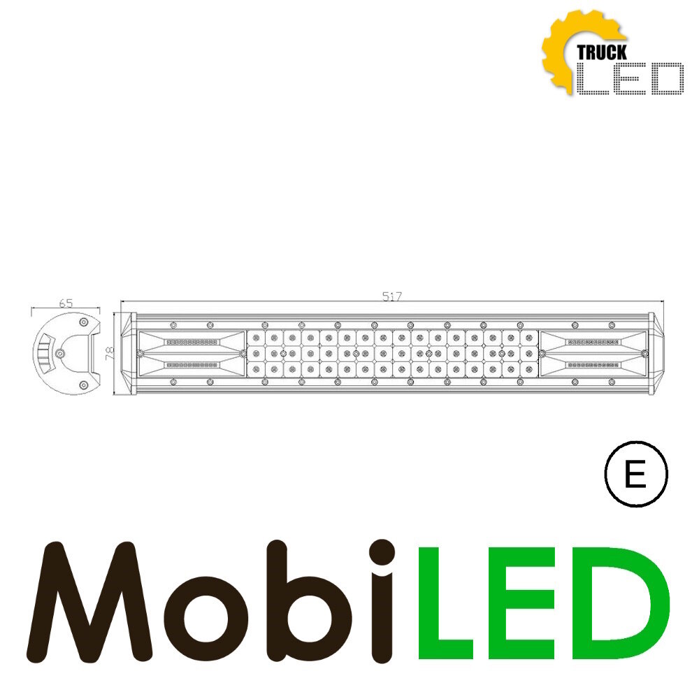 TruckLED C-type basic barre lumineuse 52 cm 126 watts combi faisceau