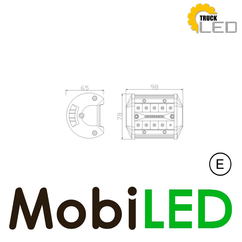 TruckLED Lampe de travail combi de type C 30W E-marque TruckLED Lampe de travail combi de type C 30W E-marque