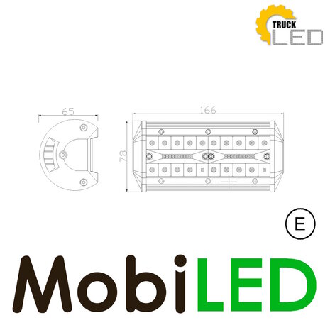TruckLED Lampe de travail combi de type C 60 watts E-mark