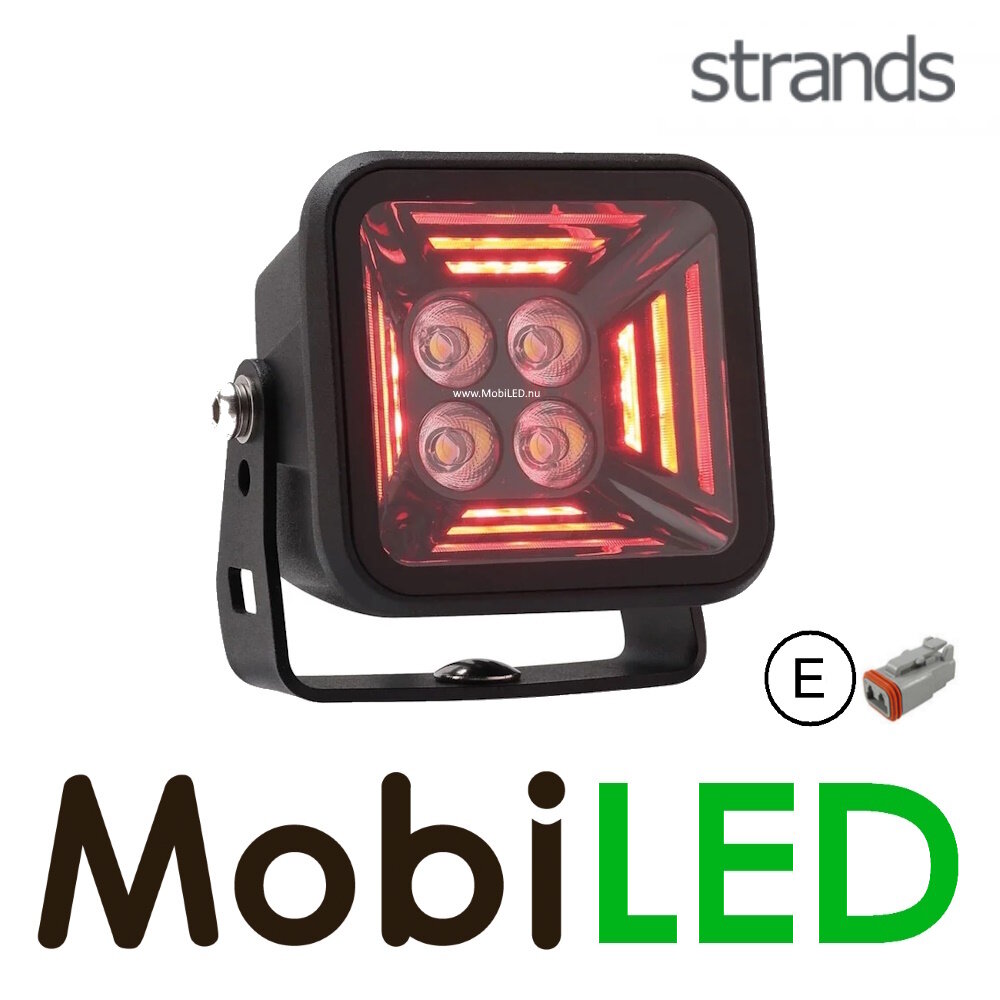 Strands Strands Fortex projecteur à faisceau large avec feu de position rouge E-mark Strands Strands Fortex projecteur à faisceau large avec feu de position rouge E-mark