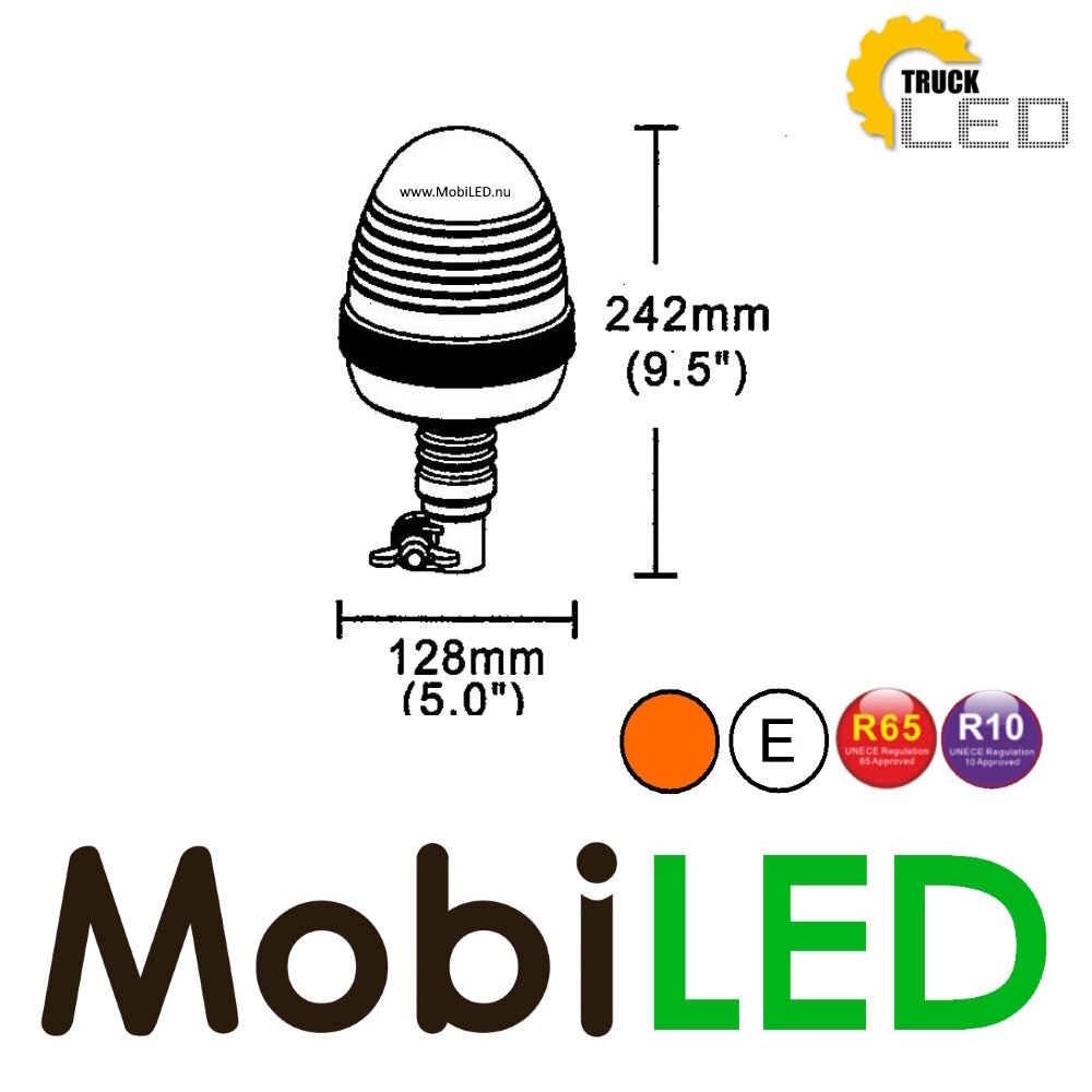 Rotating beacon / flash lamp 24 watts DIN flex Rotating beacon / flash lamp 24 watts DIN flex