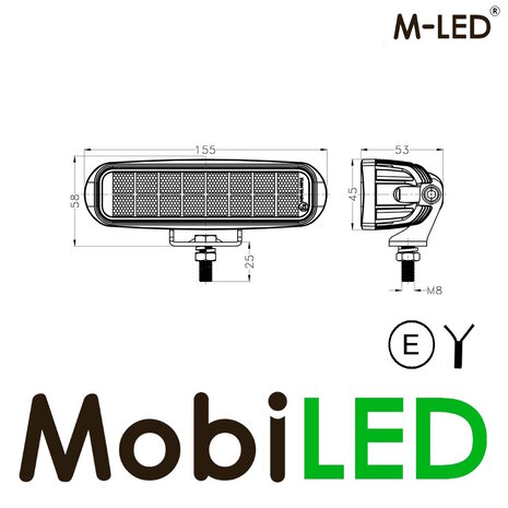 M-LED M-LED Werklamp 16W 9-32V 2 meter kabel