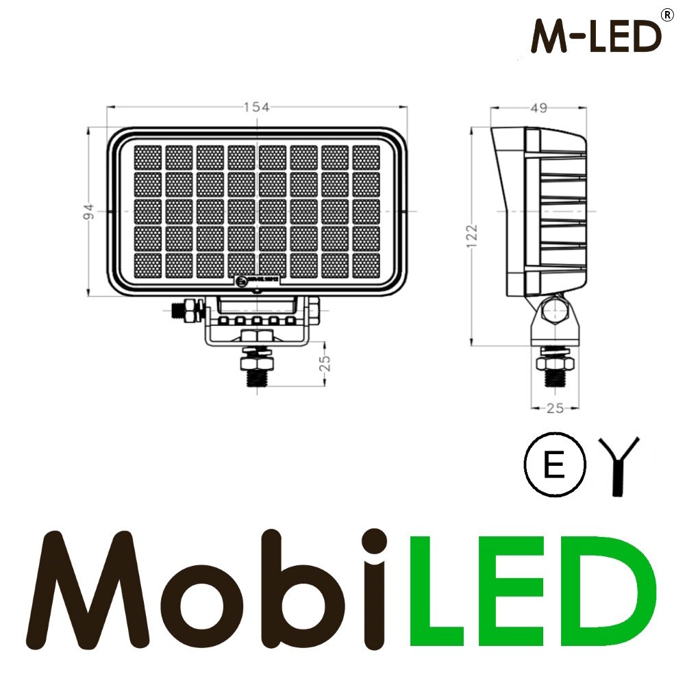 M-LED M-LED Werklamp 40W 9-32V 2 meter kabel
