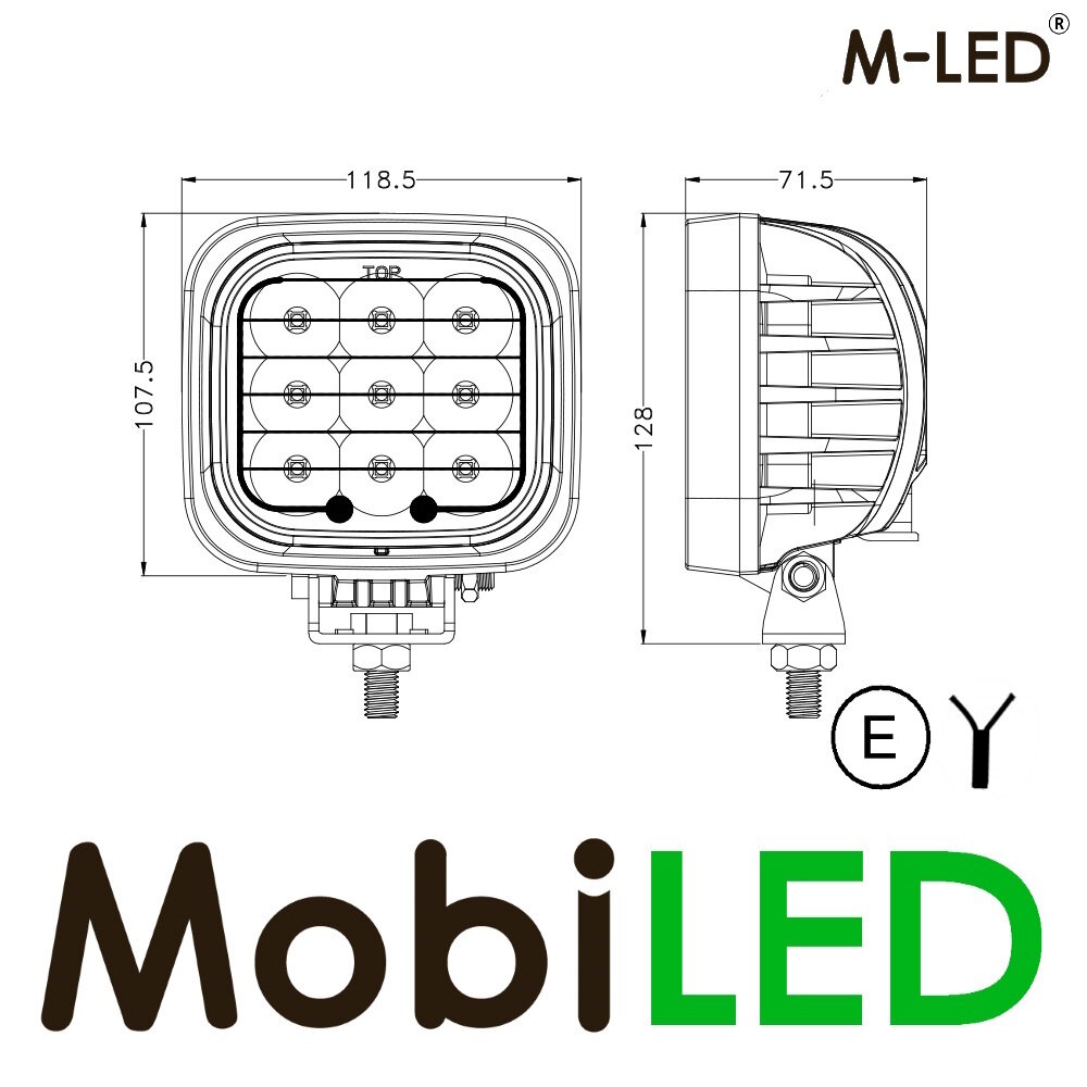 M-LED M-LED work lamp 45W square E-mark M-LED M-LED work lamp 45W square E-mark