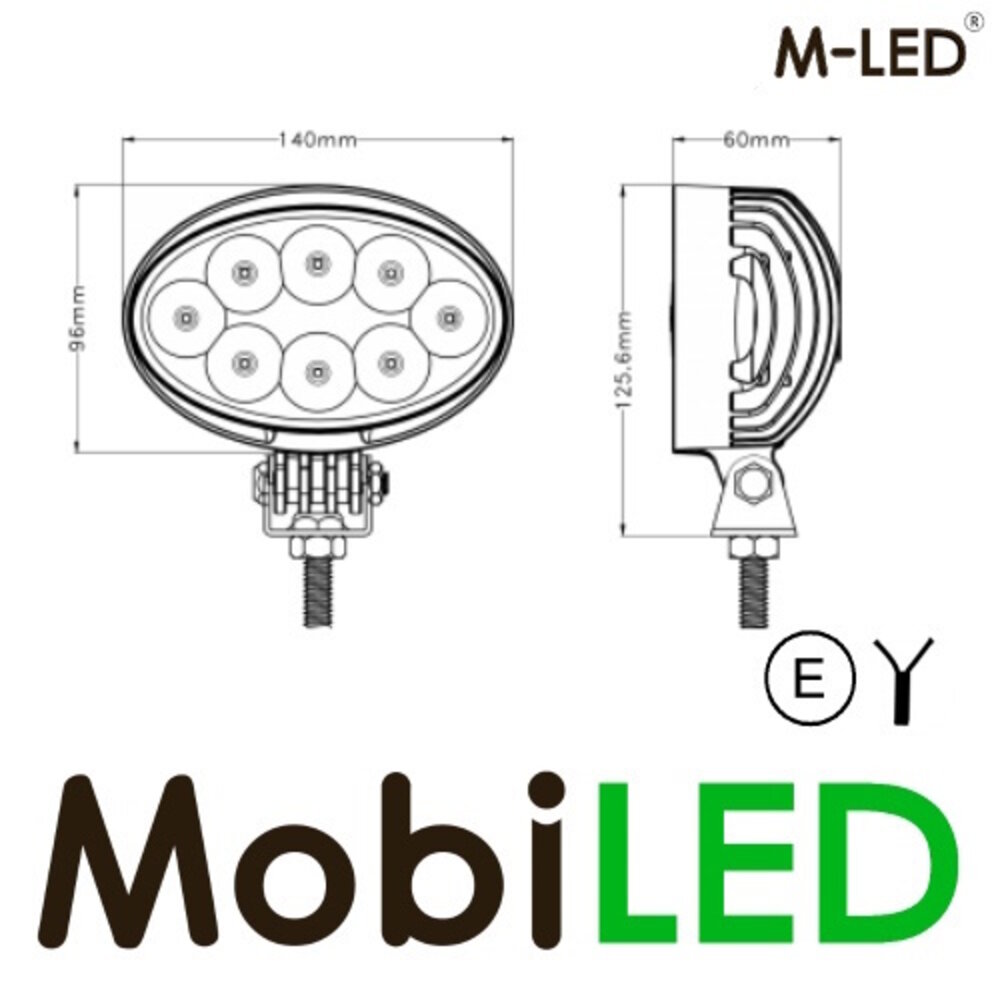 M-LED M-LED Work lamp 40W oval E-mark