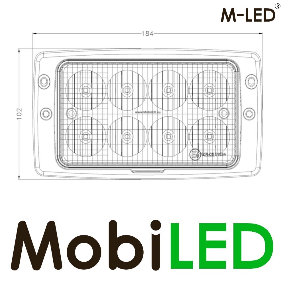 M-LED M-LED Tractor flush mounting headlight 40W (H4) (replacement unit Hella)