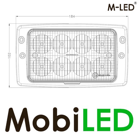 M-LED M-LED Tractor flush mounting headlight 40W (H4) (replacement unit Hella)